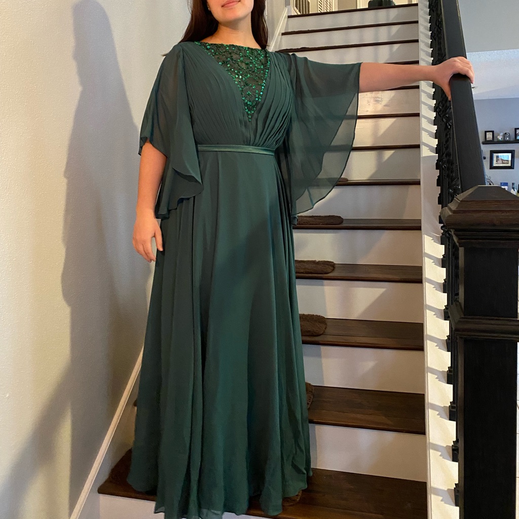 Green Sequin Evening Dress